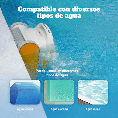 Robot Limpiador para Alberca Anfibius 001 | Aspiradora Inalámbrica con Succión Potente y Filtro Fino | Limpieza Automática de Fondo, Paredes y Línea de Agua