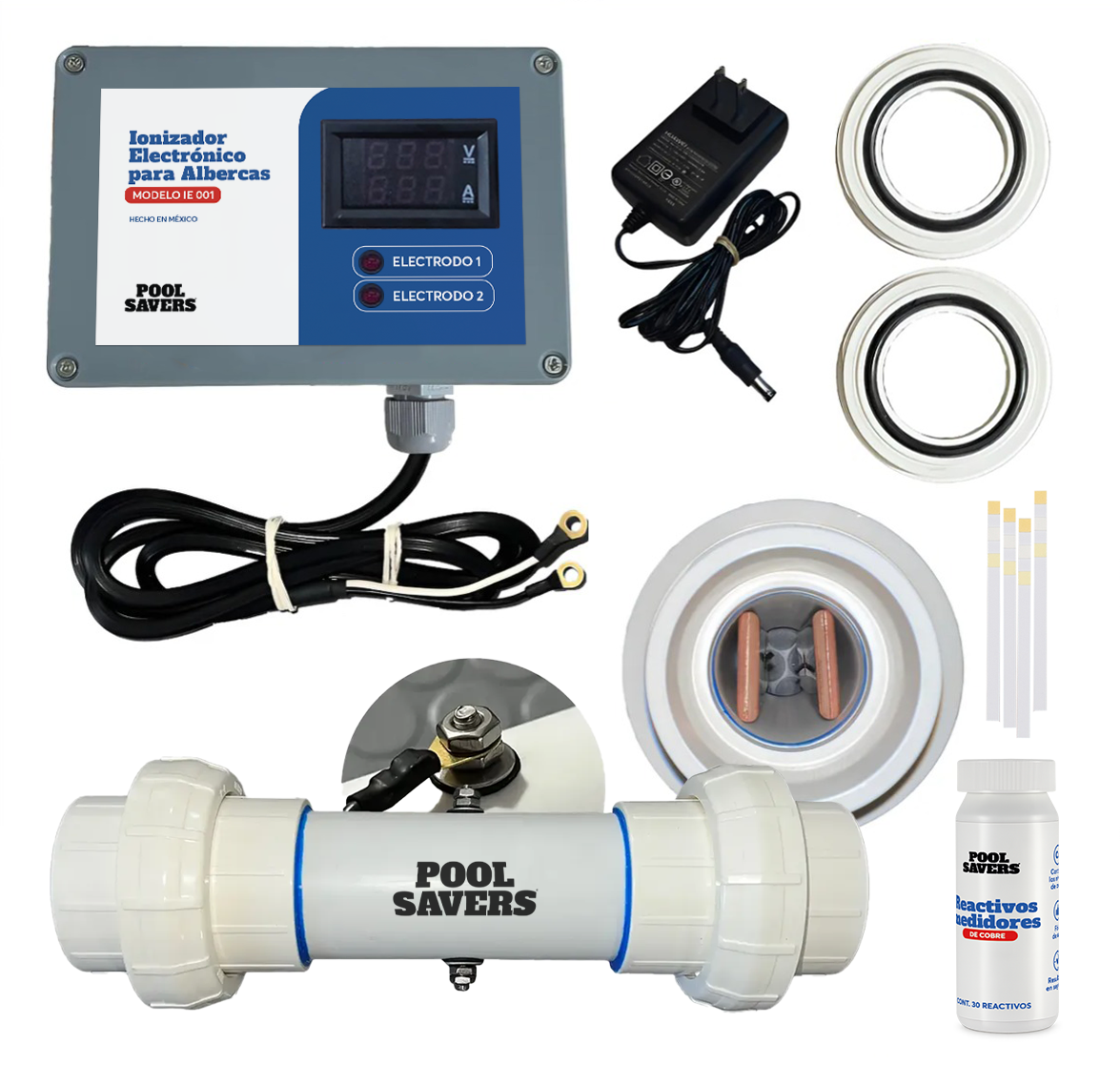 Ionizador Electrónico Para Alberca Piscina. Ahorro en Cloro, Alguicida y Clarificador. Elimina Algas, Virus y Bacterias.